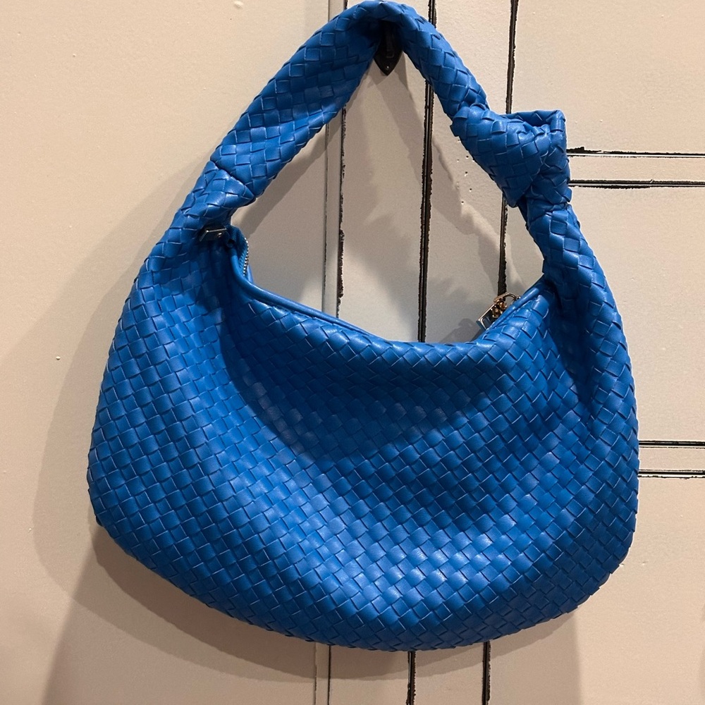 NWOT - Melie Bianco / Anthropologie - Vibrant Cobalt Blue Woven Hobo Bag